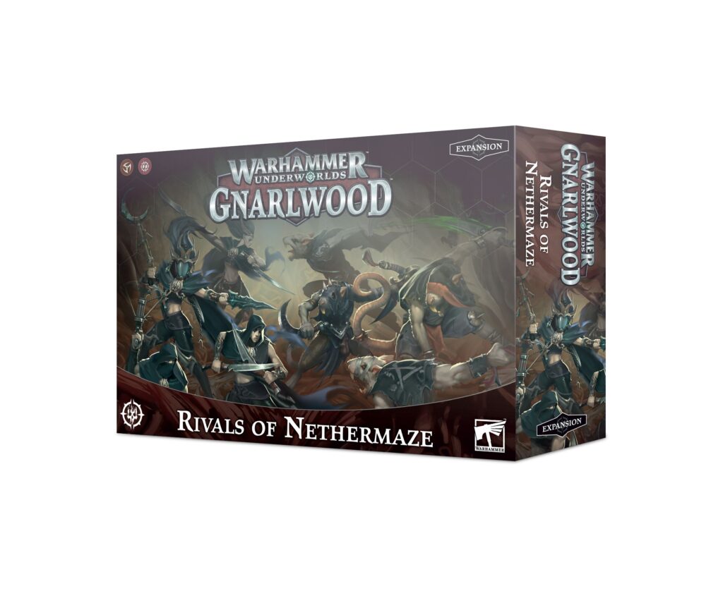 Rivals of Nethermaze for Warhammer Underworlds Gnarlwood.  Picture features box art for The Shadeborn and Skittershank's Clawpack warbands.  Go Skaven! 