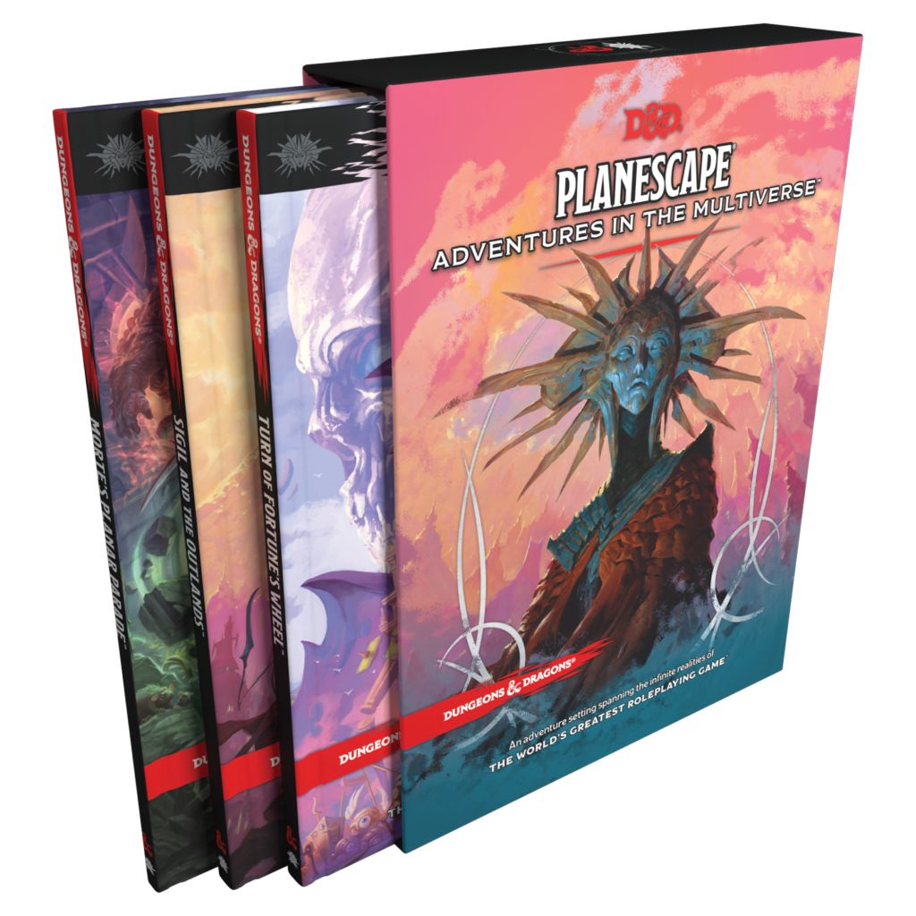 Planescape: Adventures in the Multiverse product image.  A three book set increasing in price this year.