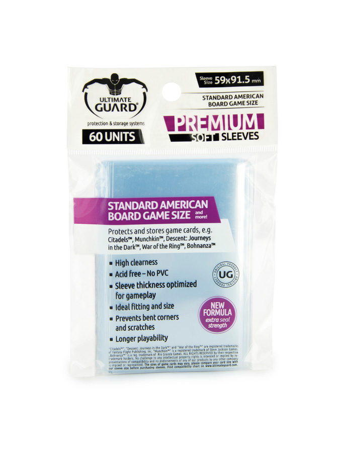 Ultimate Guard Premium Soft Board Game Sleeves Standard American (60)