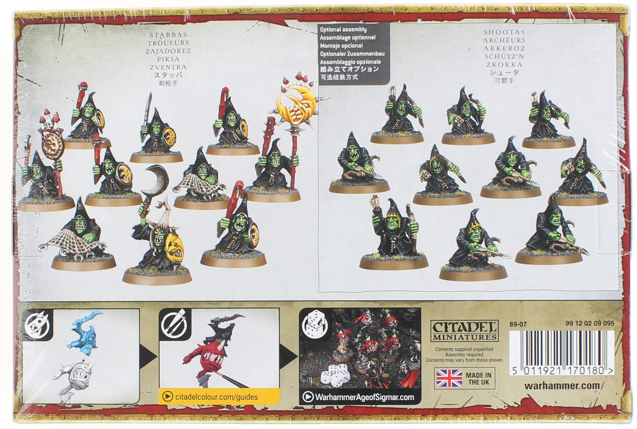 Games Workshop - Age Of Sigmar - Rabble-Rowza Gloomspite Gitz - Figurine 32 Mm à Monter Et Peindre