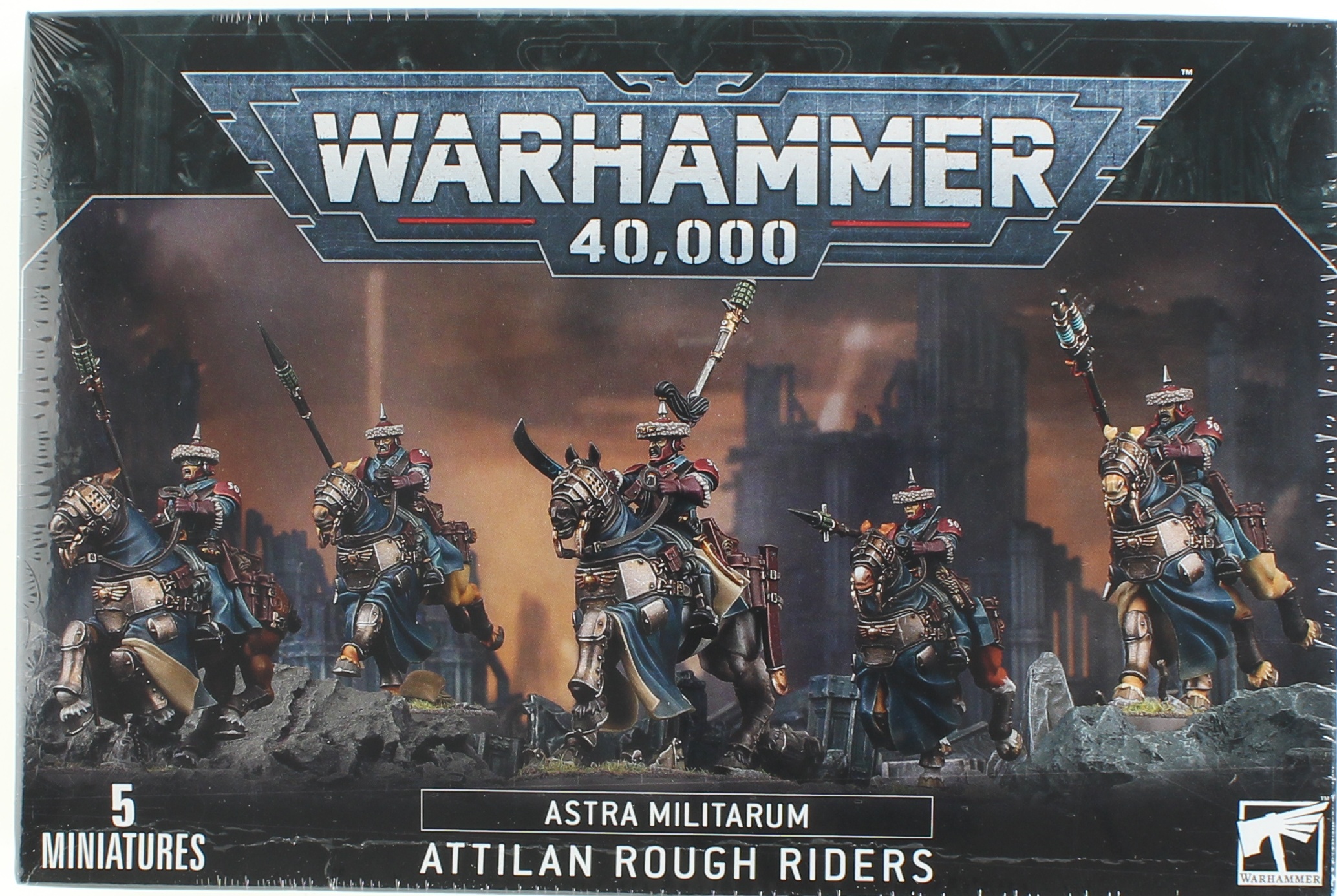 Extensie de joc Warhammer 40000, Krieg Death Riders Astra Militarum, Games Workshop, 131 piese, gri